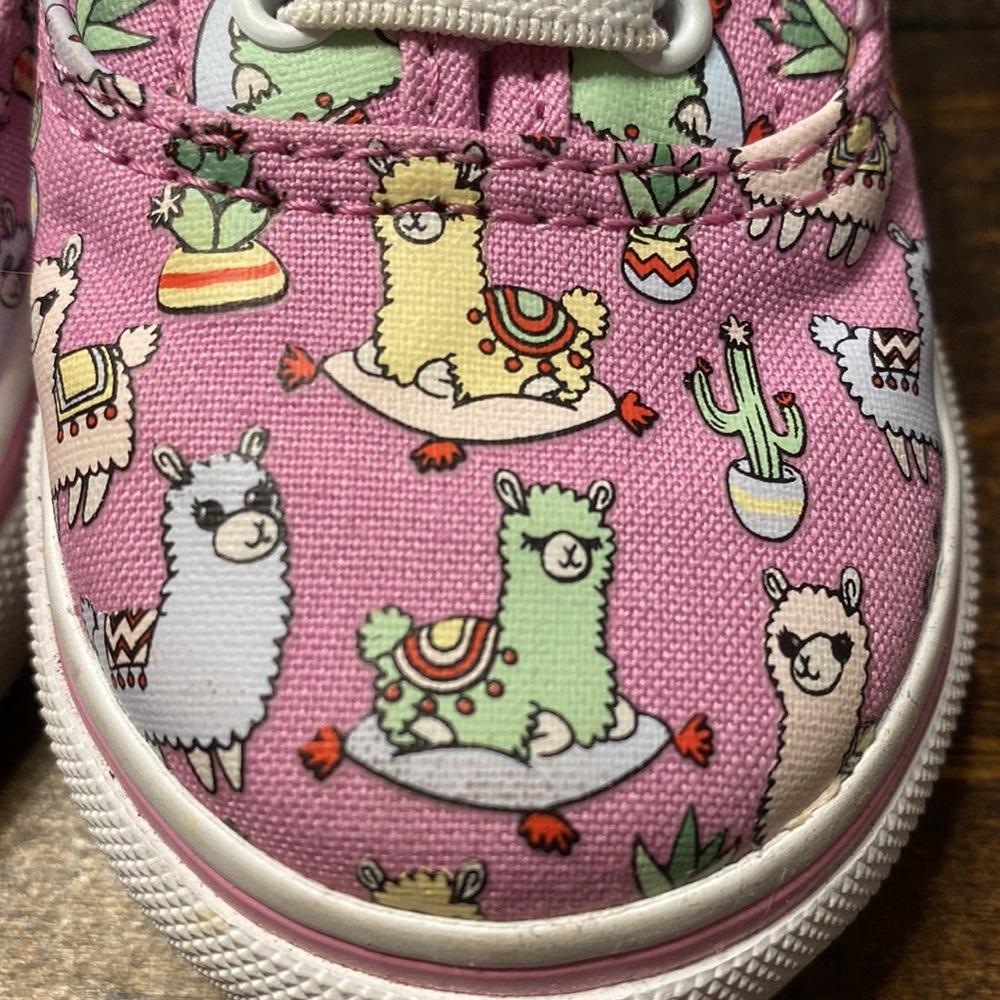 VANS Llamas Authentic Elastic Lace Toddler Shoes - Lilac - Picture 4 of 5